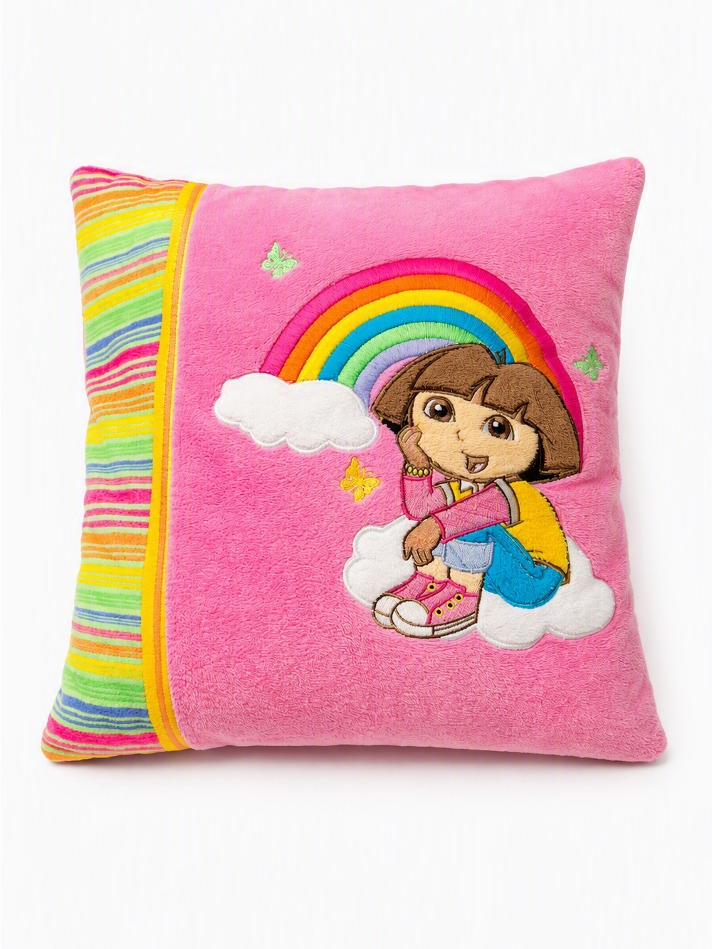 Rare Vintage Y2K Nick Jr. Dora the Explorer Embroidered Rainbow Throw Pillow